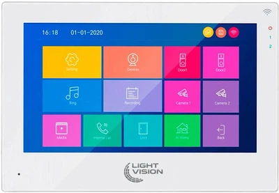 Видеодомофон Light Vision WiFi Tuya Singapore 10" FHD White (82-00229)