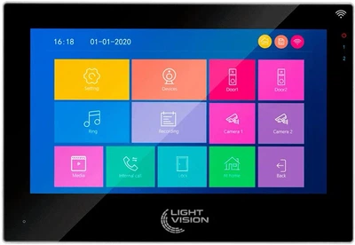 Видеодомофон Light Vision WiFi Tuya Singapore 7" FHD Black (82-00231)
