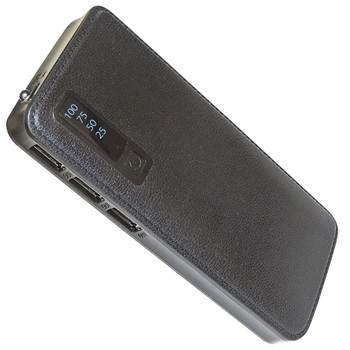 Powerbank 12000 mAh 3x USB Leather Design Czarny (YD008BLACK)