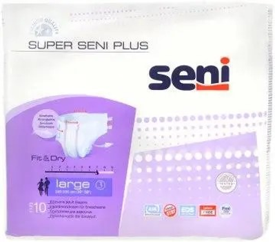 Pieluchomajtki dla dorosłych Seni Super Plus Large 10 szt (5900516691240)