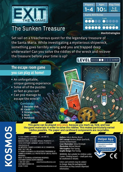 Настільна гра Kosmos Exit The Game The Sunken Treasure Английский язык (0814743013599)