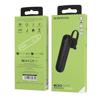 Bluetooth гарнитура BOROFONE BC20 Black (на одно ухо) (57980)