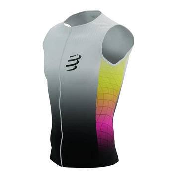 Ергономічна чоловіча майка Compressport Tri Postural Aero Tank Top M, Safe Yellow/Neo Pink, M