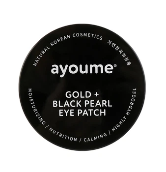 Патчи для глаз Ayoume с золотом и черным жемчугом Gold + Black Pearl Eye Patch 60 шт 8809239804128