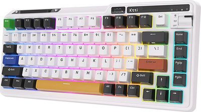 Клавіатура бездротова Royal Kludge KZZI K75 pro RGB Eternity Switch Чорно-біла (6935280821622)