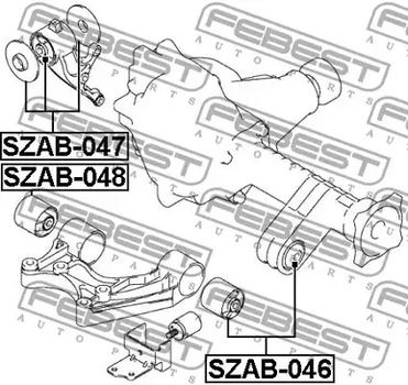 Сайлентблок дифференциала (перед) Grand Vitara/Escudo 06-14, FEBEST (SZAB046)