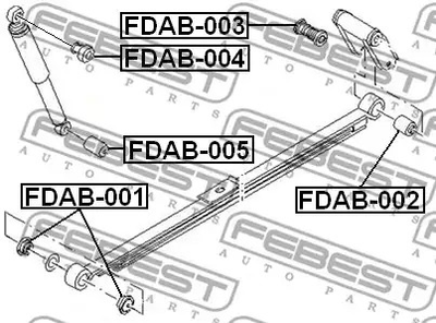 Сайлентблок рессоры (задний) Transit 06-14, FEBEST (FDAB001)