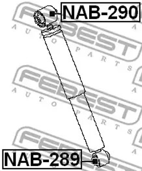 Сайлентблок заднього амортизатора Qashqai 06-, FEBEST (NAB290)