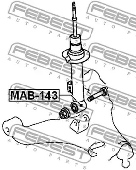 Сайлентблок переднего амортизатора Pajero Sport 08-, FEBEST (MAB143)