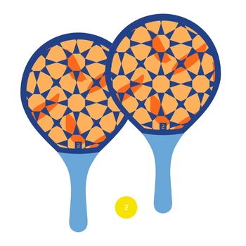 Набор для Пляжного Тенниса Sandever Woody Racket (2 Ракетки и 1 Мяч) Оранжевый