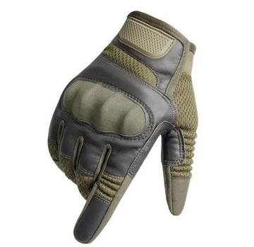 Полнопалые перчатки FQMILITAR004 на липучке (Оливковый) XL