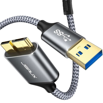 ​Кабель JSAUX USB 3.0 USB A Male to Micro B Male 2м grey