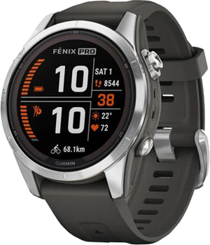 Smartwatch Garmin Fenix 7S Pro Solar Edition Silver with Graphite Band (753759317591)