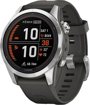 Смарт-годинник Garmin Fenix 7S Pro Solar Edition Silver with Graphite Band (753759317591)