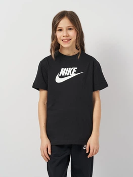 Детская футболка для девочки Nike G Nsw Tee Futura Ss Boy FD0928-010 XS 122-128 см Black/White (196604924870)