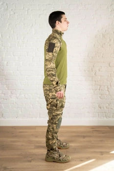 Форма армейская убакс и штаны с наколенниками рип-стоп ХБ tactical Пиксель Олива (601) , L