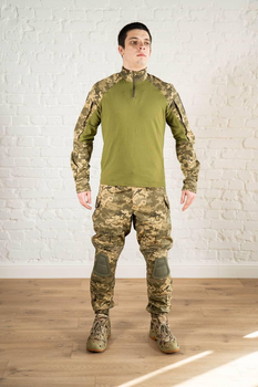 Форма армійська убакс та штани з наколінниками ріп-стоп ХБ tactical Піксель Олива (601) , S