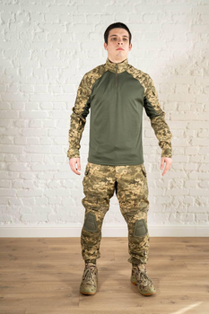 Форма військова убакс та штани з наколінниками ріп-стоп CoolMax tactical Піксель Олива (596) , S