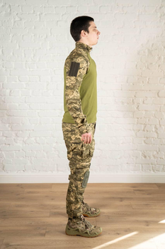 Форма армейская убакс и штаны с наколенниками рип-стоп ХБ tactical Пиксель Олива (601) , XL