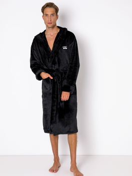 Халат чоловічий махровий Aruelle William bathrobe black XL Чорний (5904541436197)