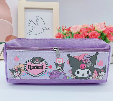 Пенал косметичка Куромі, аніме, (Kuromi ) геншень, манги, hello kitty, Санріо Кітті Мелоді на 2 відділення фіолетовий (AN)31438