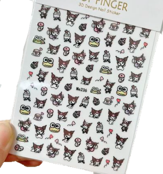 Наклейки на ногти Куроми, (Kuromi ) геншен, манги, hello kitty, Санрио Китти Мелоди аниме (AN)30646