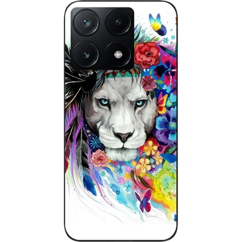 Силиконовый чехол SMTT для Xiaomi Poco X6 Pro 5G с картинкой Лев