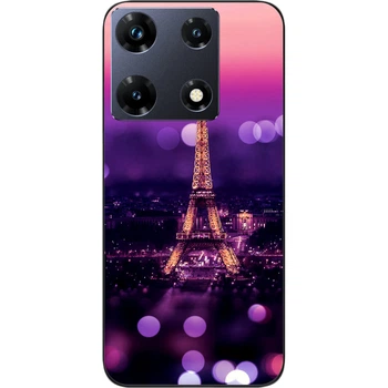 Силиконовый чехол SMTT для Infinix Note 30 Pro 4G (X678B) с картинкой Париж ночью