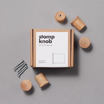 Дерев'яні меблеві ручки кнопки Pab.objects Stomp ø30мм Дуб (5 шт) (pab0089)