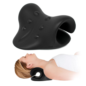 Массажная подушка / релаксатор для облегчения болей в шее и спине, EVA, цв. черный (79608278)