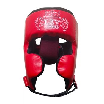 Шлем тренировочный каратэ LEV SPORT Кик-бокс S кожзам красный
