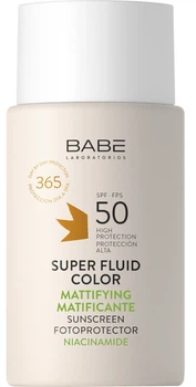 Солнцезащитный матирующий супер флюид BABE Laboratorios Sun Protection ВВ с тонирующим эффектом SPF 50 50 мл (8436571632180)