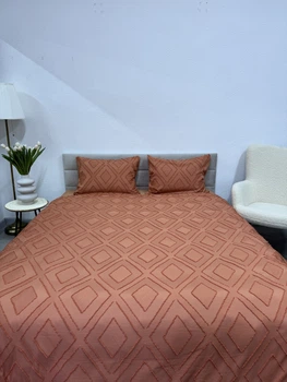 Покривало Ecotton Жаккард чохол 150х215 см + 2 наволочки 50х70 см Orange Полисатін (2100024560004)