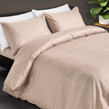 Комплект постельного белья Zastelli Полуторный 145х210 см Ivory Stripe Сатин (2100000284436)