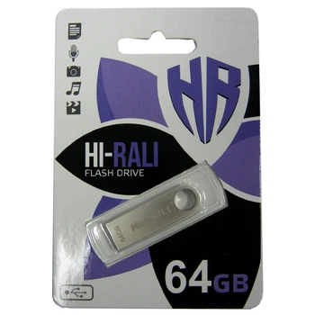 Флеш память 64Gb Hi-Rali Shuter Silver USB 3.0 (53463)