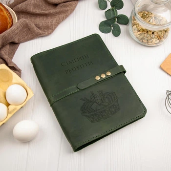 Книга для записи кулинарных рецептов, А5, 100 листов для рецептов, Green, WOODPRESENT