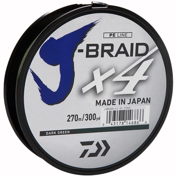 Шнур Daiwa J-Braid X4E 0,19mm-270m Dark Green 12741-119