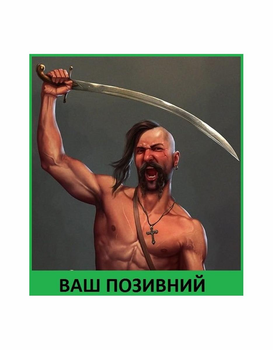 Шеврон патч " Запорізький козак 8 " на липучці велкро