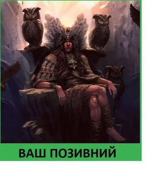 Шеврон патч "Валькирия с совами" на липучке велкро