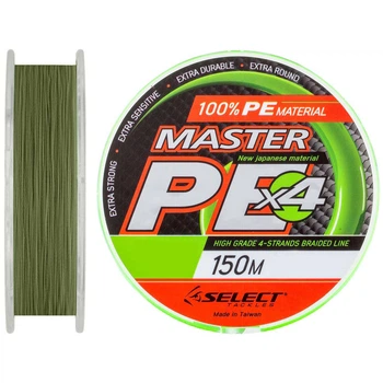 Шнур Select Master PE 150m (темно-зелений) #0.6/0.10mm 28lb/13kg