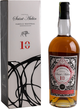 Арманьяк Saint Aubin Bas Armagnac Age 10 лет выдержки 0.7 л 45% в подарочной упаковке (3760253566643)