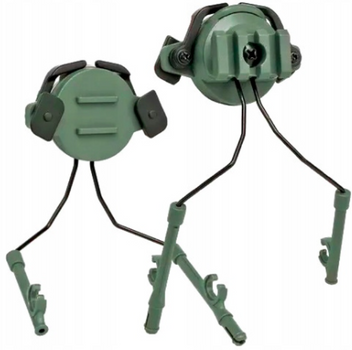 Кріплення на шолом адаптер для тактичних навушників Peltor, Eamor, Walker, 3M FAST олива