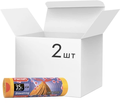 Упаковка мешков для мусора Paclan Aroma с завязкой 35 л 14 шт х 2 пачки (5900942136902)