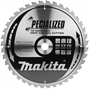 Пильный диск Makita Specialized по дереву с гвоздями 355x30 мм, 40T (B-09466)
