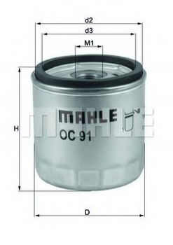 Масляный фильтр MAHLE / KNECHT OC91D1 11002300053, 2300053