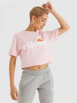 Футболка хлопковая оверсайз короткая женская Ellesse Alberta Cropped Tee SGS04484-808 12 Розовая (5057677802135)