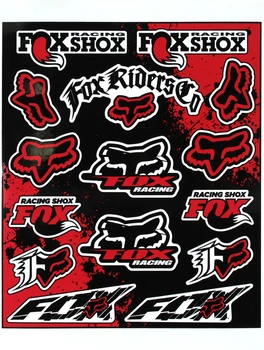 Наклейка (планшет) для мото Fox кт.-16шт. 29х24,5 красная (9-82)