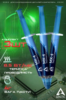 Термопаста для процессора и видеокарты ARCTIC MX-4 12 г (ACTCP00002B) Комплект 3ШТ