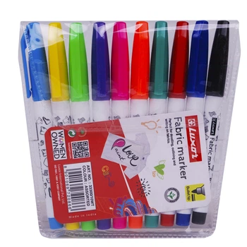 Набор маркеров для ткани "Luxor" "Fabric Marker" 1-2мм, 10шт 33300--76206