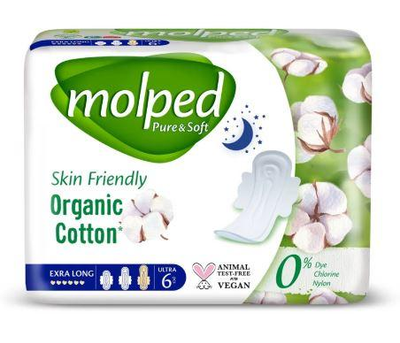 Гігієнічні прокладки Molped Pure&Soft Night 6 крапель 6 шт